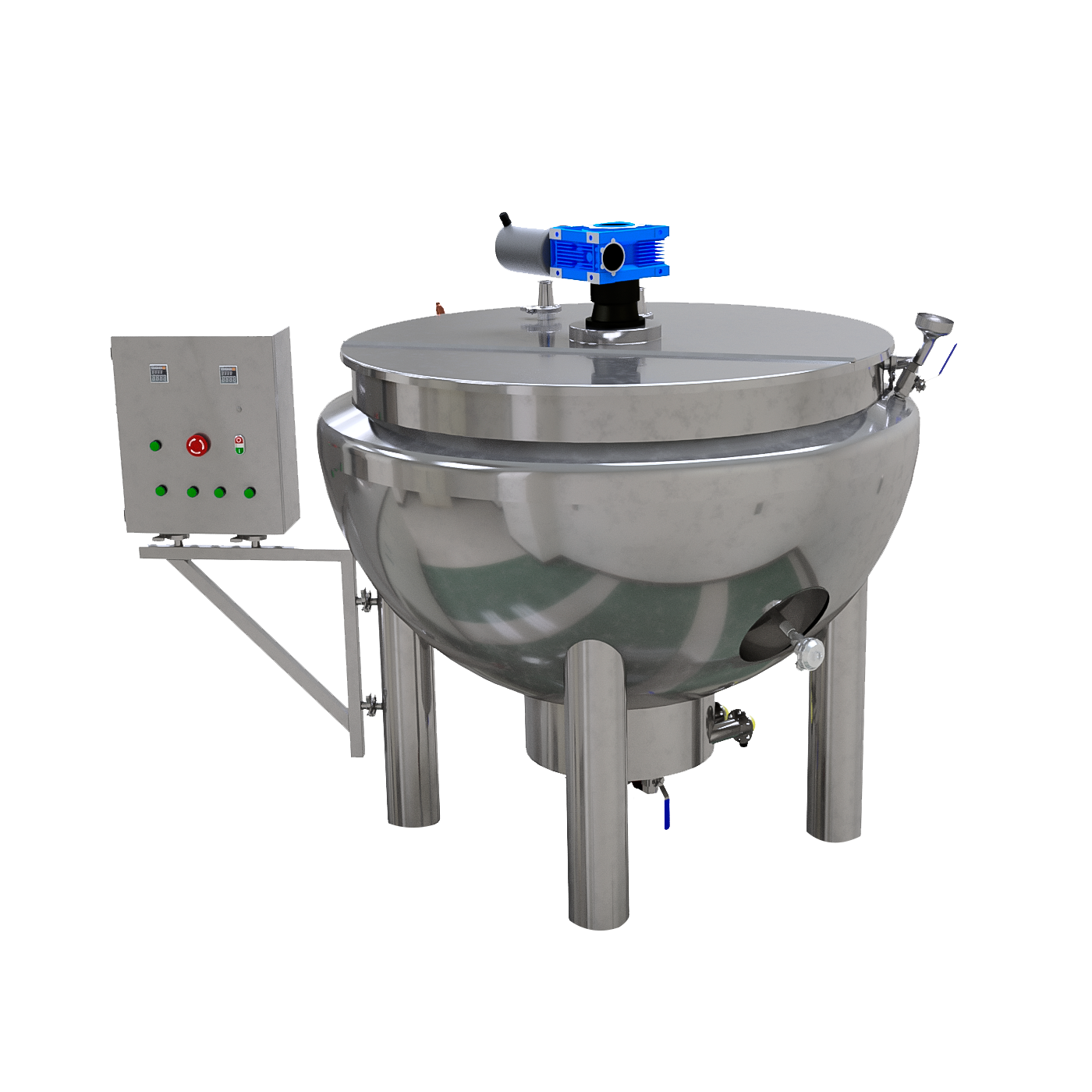 Marmita Fija de 150 Litros Nominales 100L Útiles Enchaquetada Semiesférica a Vapor