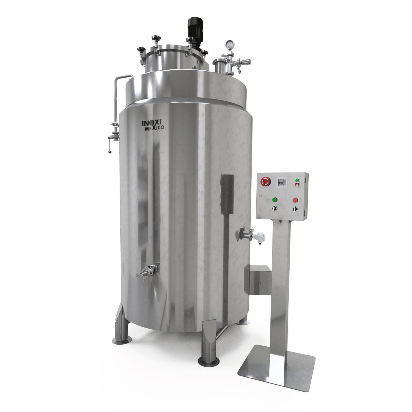 Reactor Enchaquetado de 1,279L (400 A 1,000L UTILES) Nominales Clamp SS304