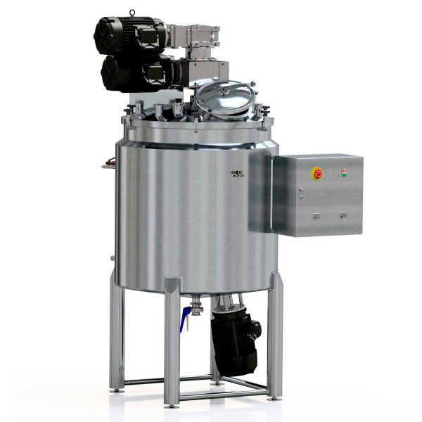 Tanque con 3ple Agitador 1,279L totales (400 a 1,000L útiles) Calentamiento a Vapor SS316