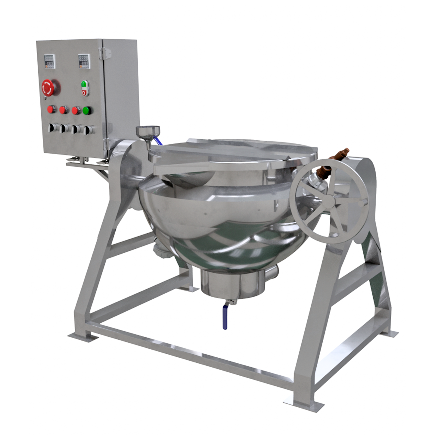 Marmita de Volteo de 169L Nominales (98L Útiles) Baño María Eléctrico Semiesférica (SIN MOTOR)