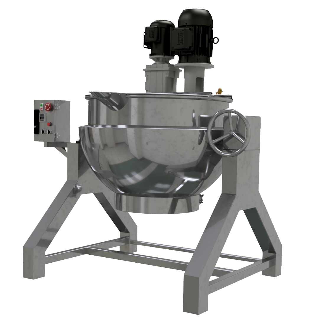Marmita Eléctrica Semiesférica de Volteo Doble Motor 400L Nominales 300L Útiles