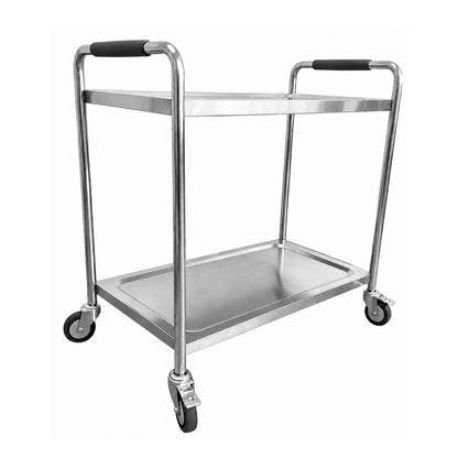 Carrito de Servicio de 2 niveles de Acero Inoxidable 201