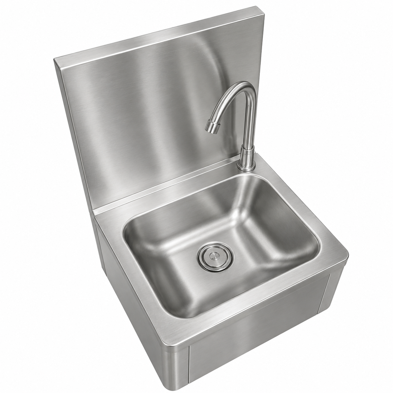 Lavamanos de Pared con pedal Acero Inoxidable 201 de 45x45x25cm