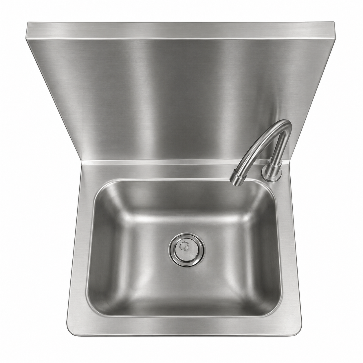 Lavamanos de Pared con pedal Acero Inoxidable 201 de 45x45x25cm
