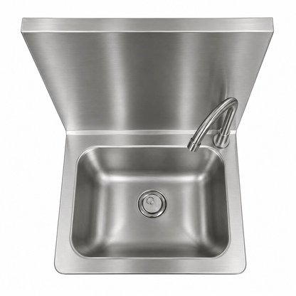 Lavamanos de Pared con pedal Acero Inoxidable 201 de 45x45x25cm