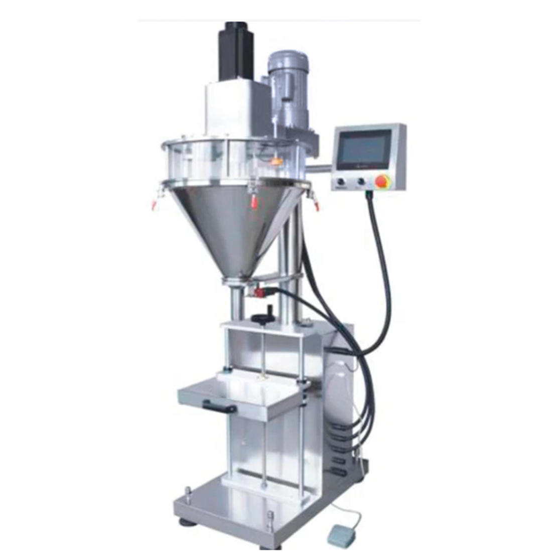 Llenadora Semiautomática de Polvos 100-2500ML, con Motor Eléctrico para Agitado en el Llenado