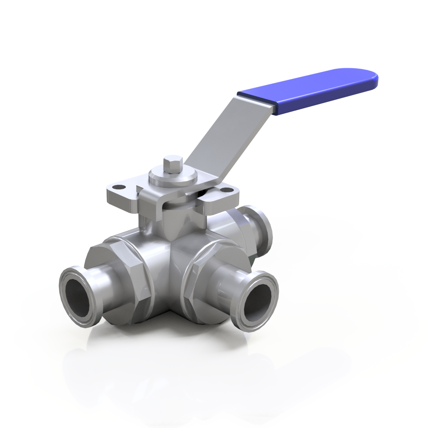 Valvula Clamp De 3 Vias Tipo Clamp De 3/4 Tipo T