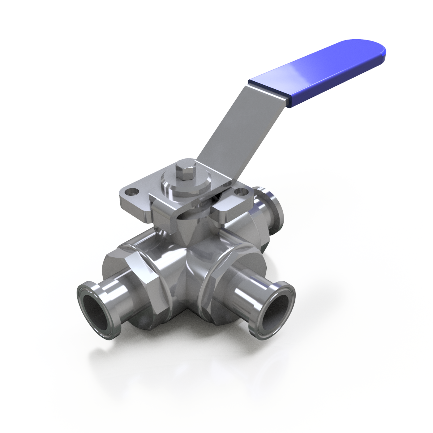 Valvula Clamp De 3 Vias Tipo Clamp De 3/4 Tipo L